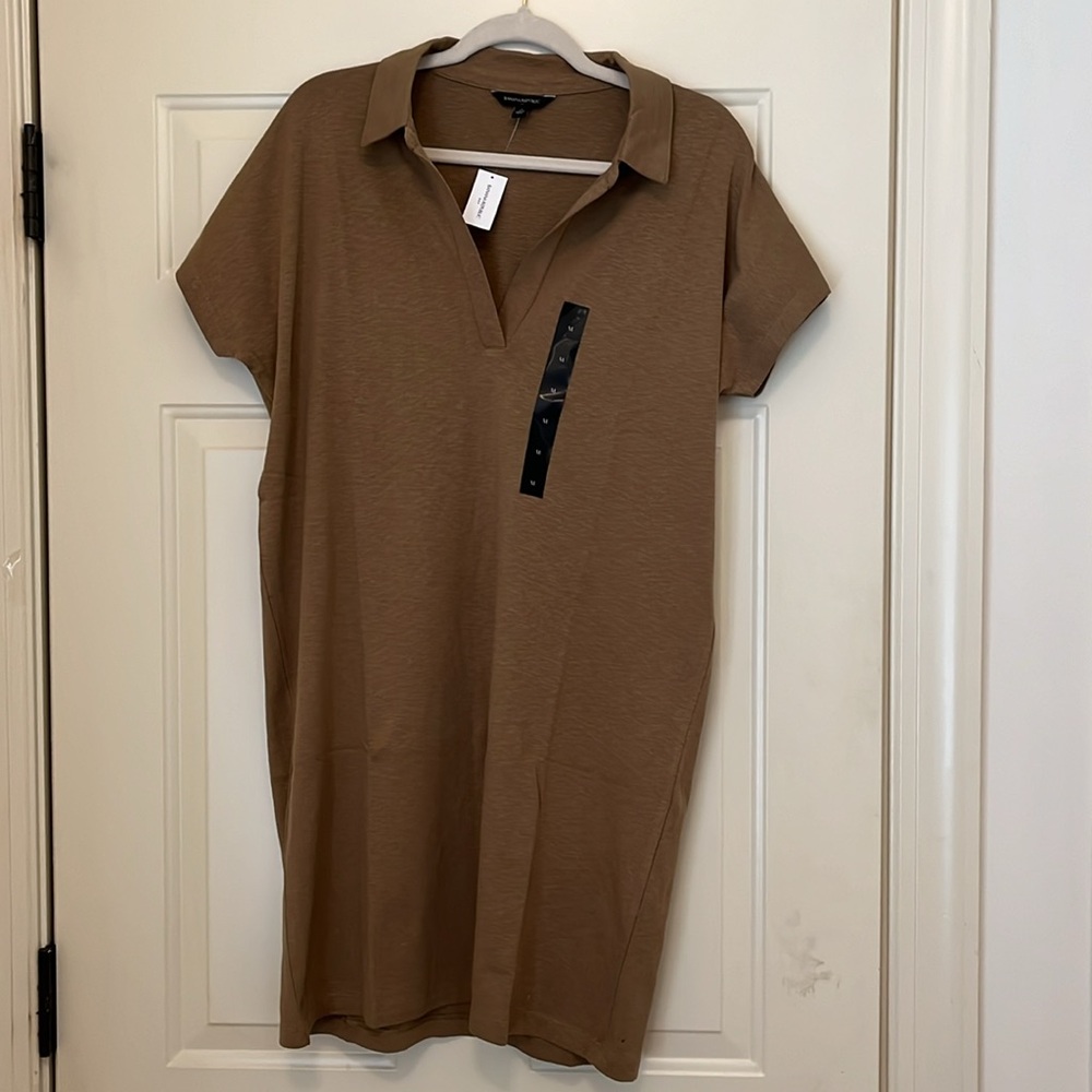 Banana Republic Whiskey COLLARED KNIT MINI DRESS/NWT/M - Picture 2 of 10